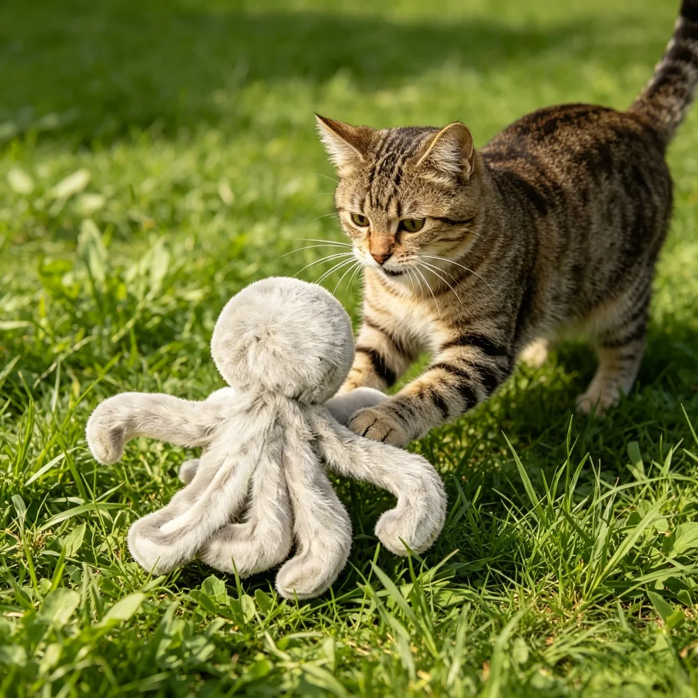 Brinquedo Interativo Polvo para Gatos com Pelo de Coelho - Image 2