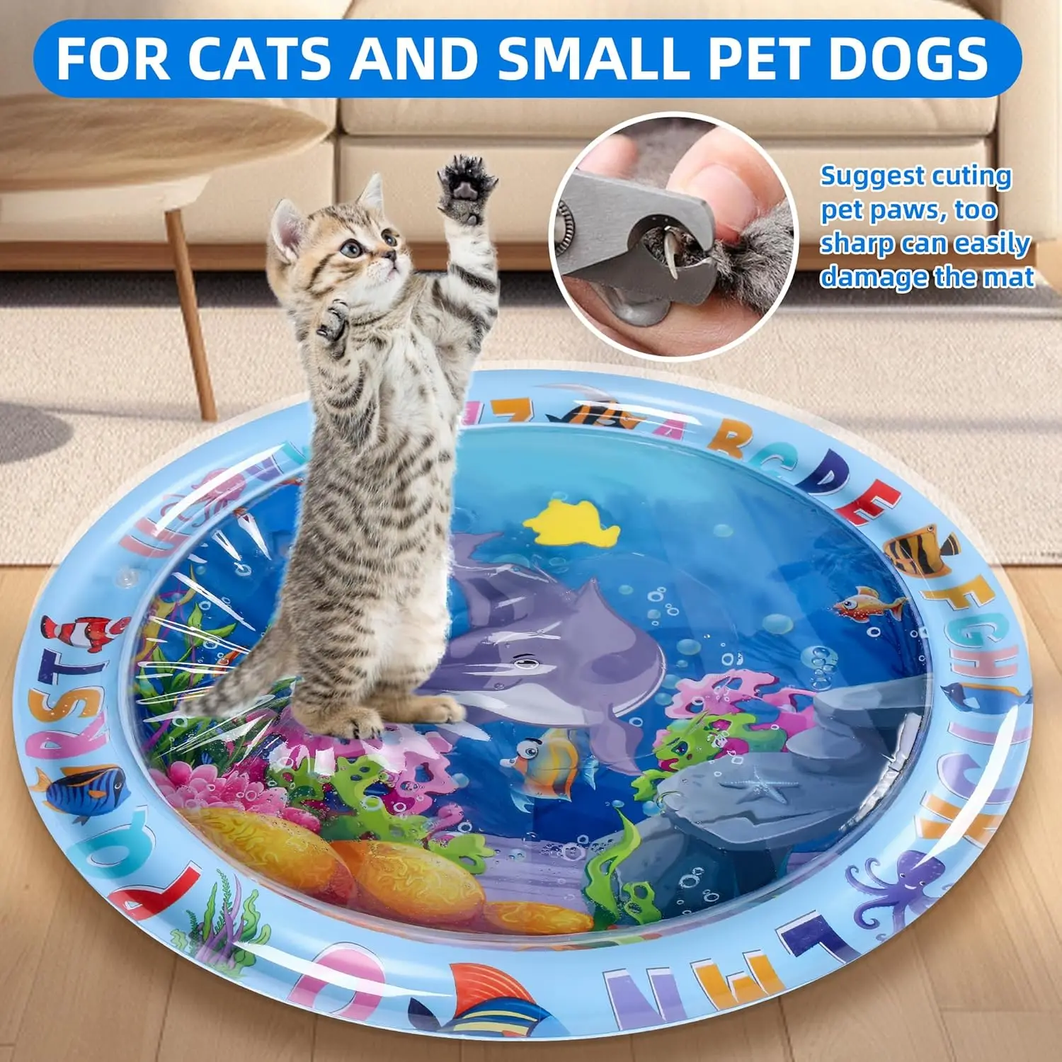 Tapete de Água para Cães e Gatos de PVC Espessado Resistente a Arranhões - Imagem 4