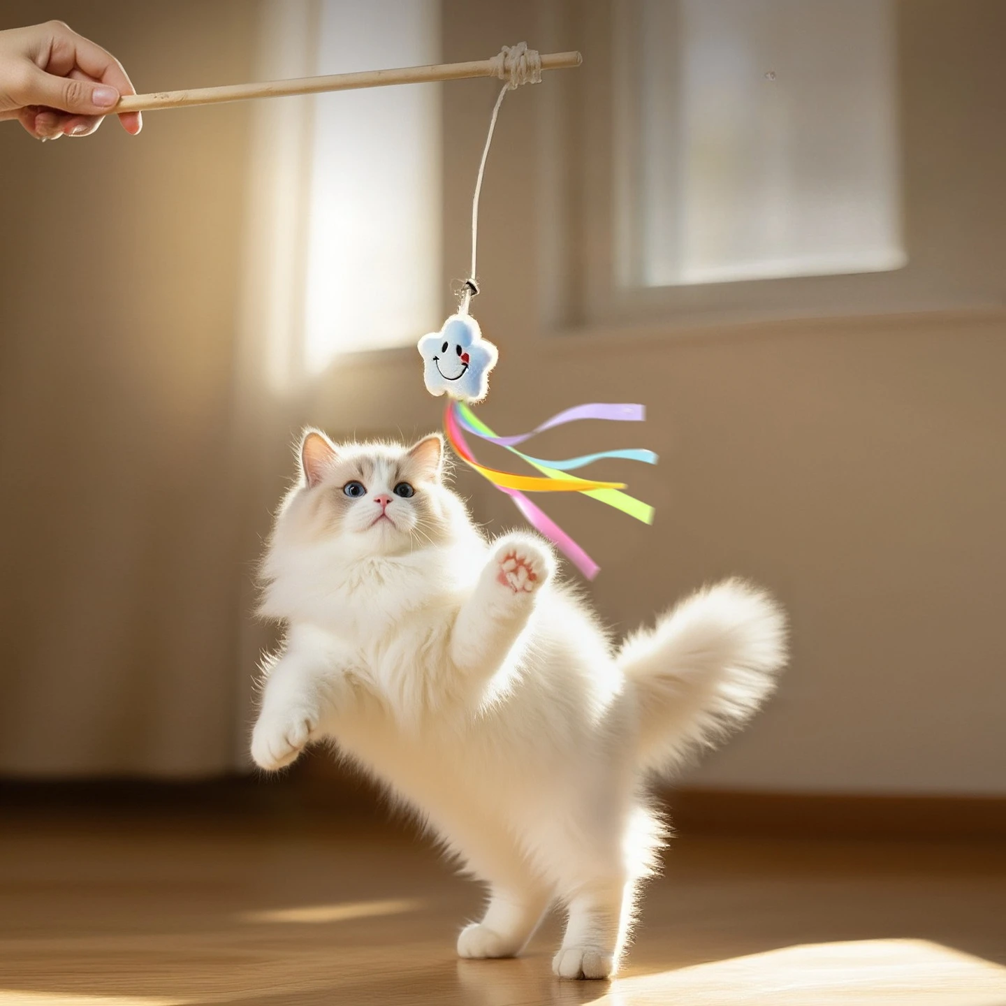 Brinquedo para Gatos Teaser Stick Tartaruga com Sino Interativo - Imagem 2