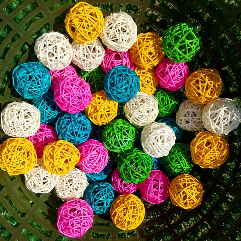 Brinquedo de Rattan para Pássaros e Roedores 3 cm 10 Unidades para Bicar e Roer - Imagem 2