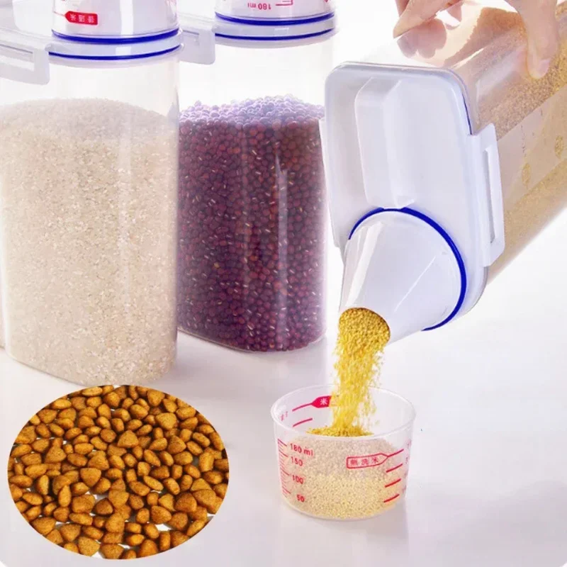 Pote Hermético para Ração de Cães e Gatos 1,5 kg com Copo Medidor - Imagem 4
