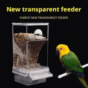 comedouro transparente para pássaros