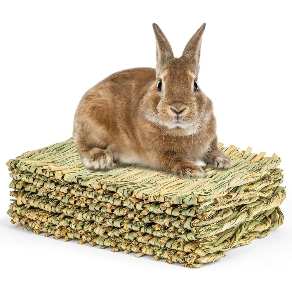 tapete de feno trançado para coelhos