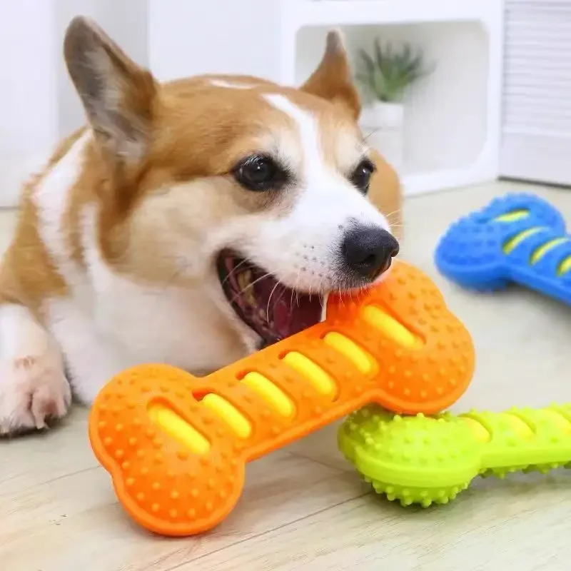 Brinquedo de Borracha para Cães em Forma de Osso com Som - Imagem 5
