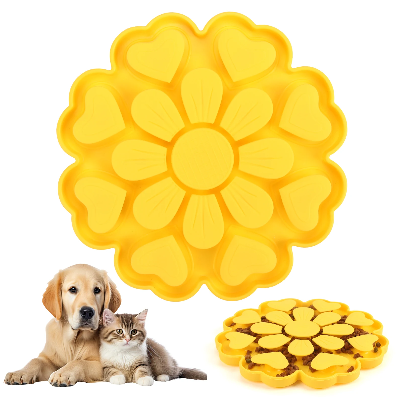 comedouro lento de silicone para cães e gatos