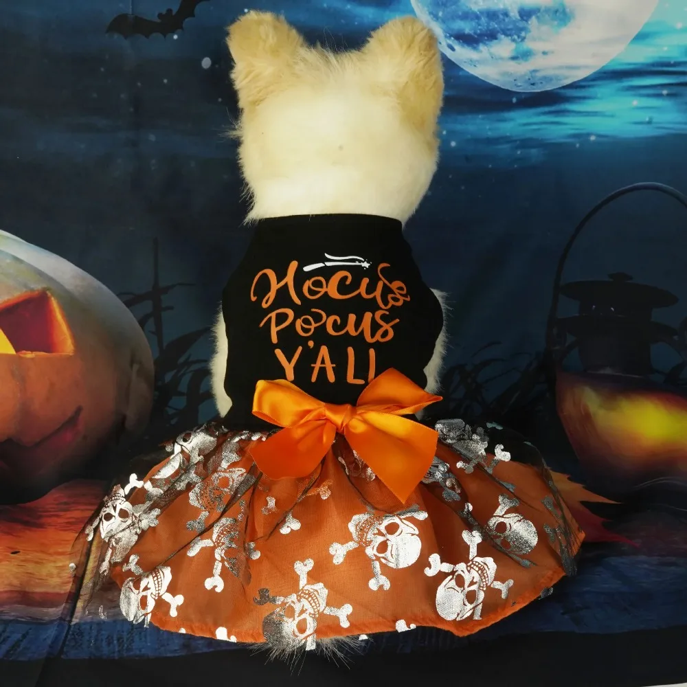 Fantasia de Halloween para Cães e Gatos com Saia de Tule Caveira - Image 5