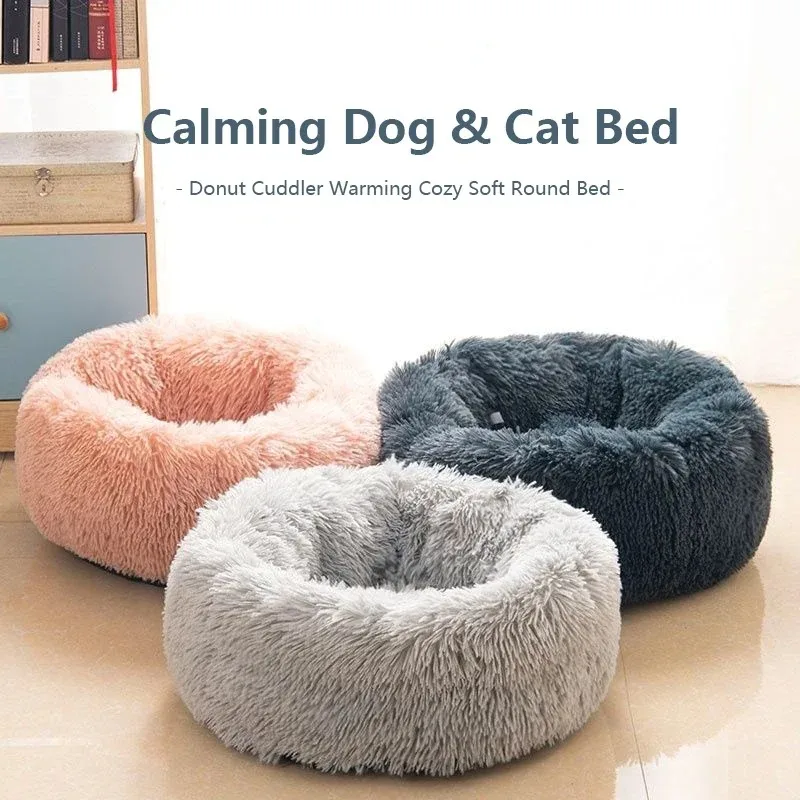 Cama Ninho Redonda para Cães e Gatos de Pelúcia Lavável - Image 2
