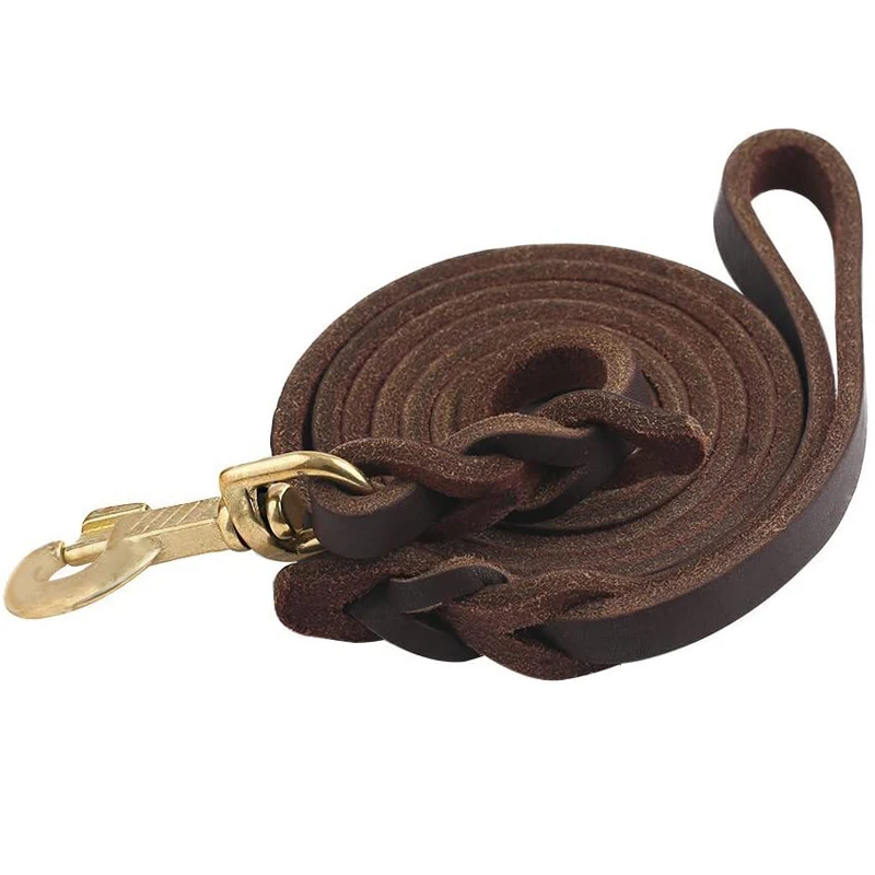 trela de couro genuíno para cães