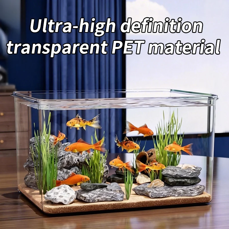 Mini Aquário Panorâmico 360° de PET Transparente para Peixes - Imagem 2