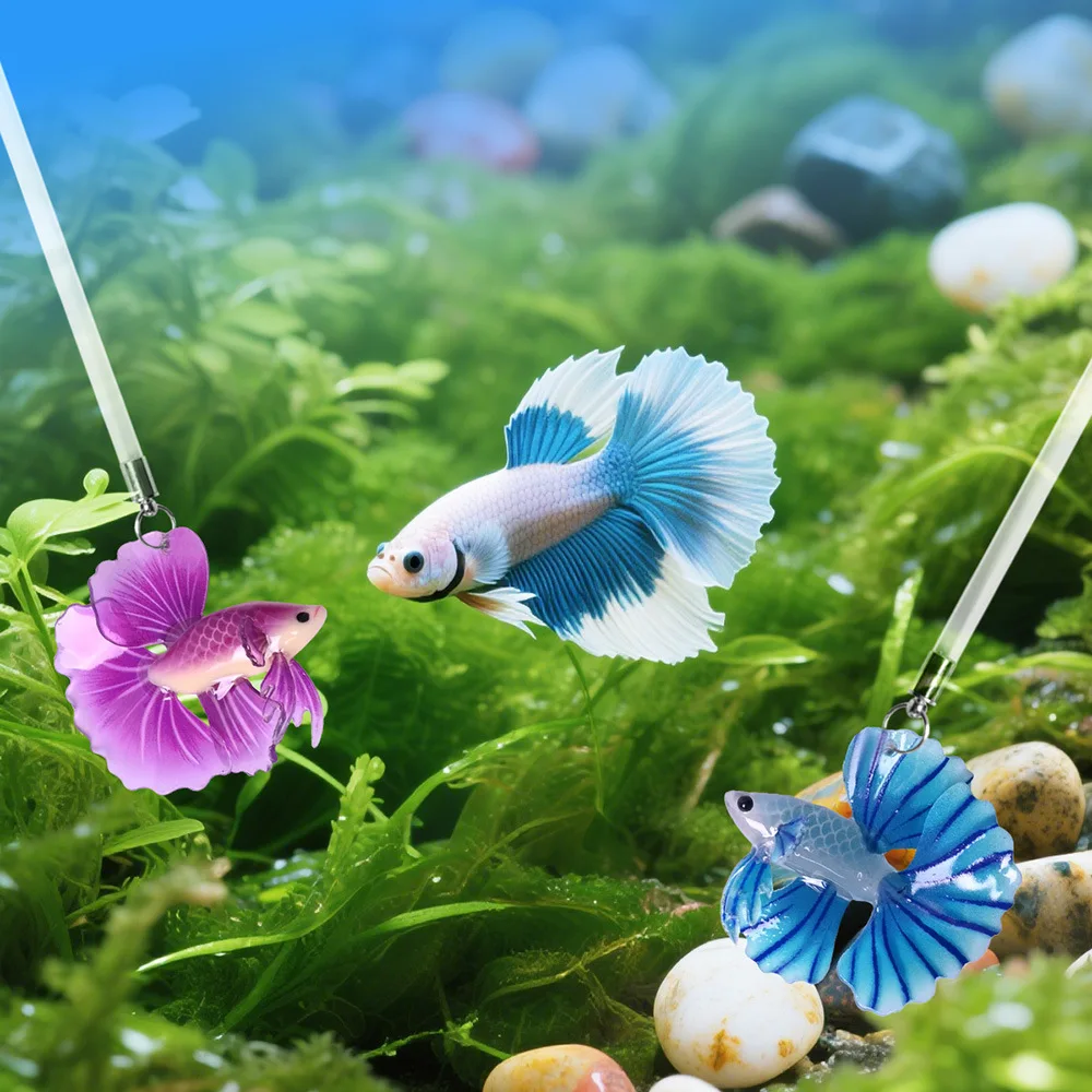 Brinquedo de Simulação de Peixe Betta para Aquário de Acrílico - Imagem 3