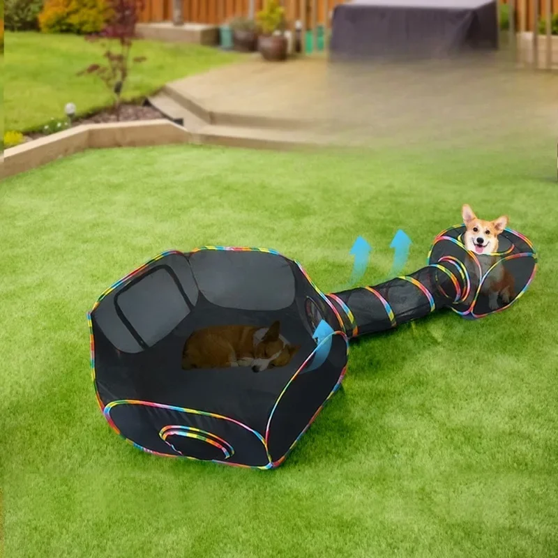 Túnel para Gatos Dobrável para Brincar em Casa e no Quintal - Imagem 4
