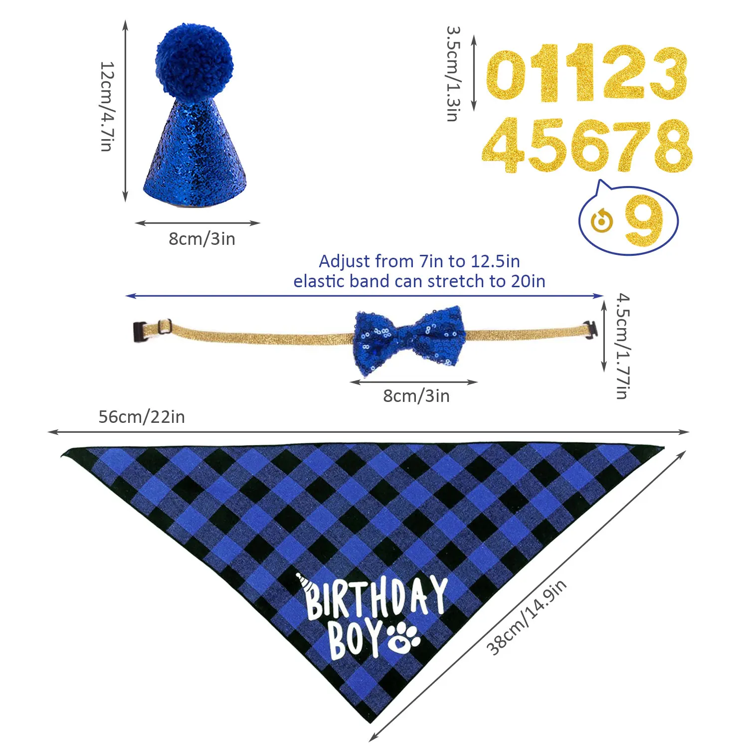 Kit de Aniversário para Cães com Bandana e Chapéu Ajustável - Image 2