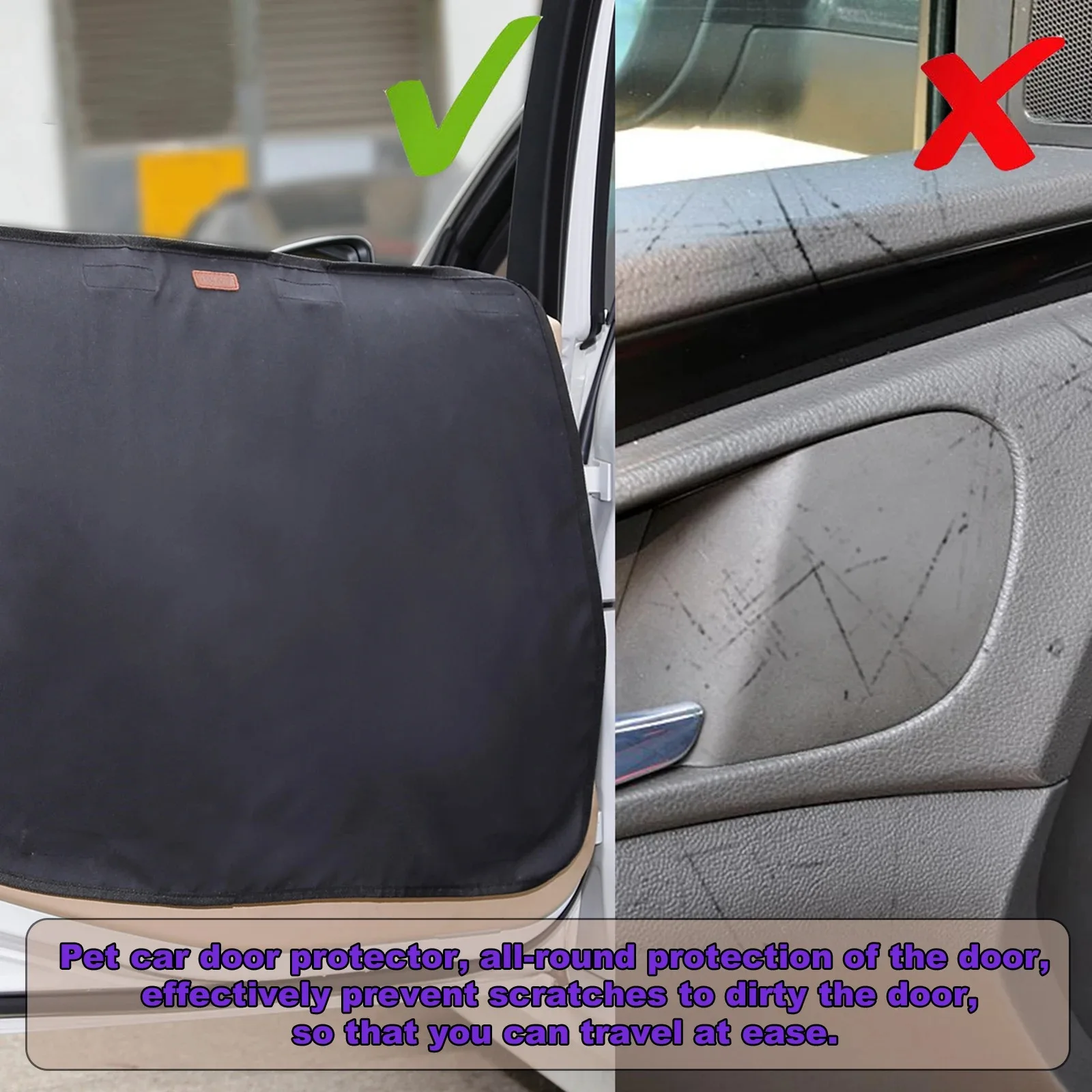 Protetor de Porta para Carro para Cães à Prova d'Água com Abas de Fixação - Imagem 5