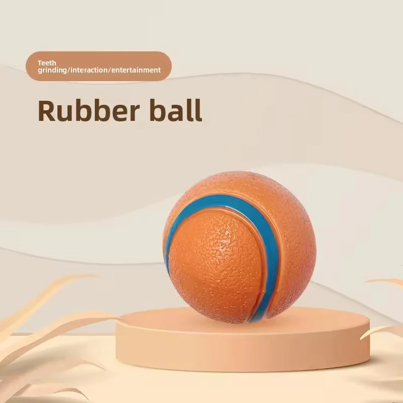 Brinquedo Bola para Cães de Borracha com Apito Interno Laranja - Imagem 2