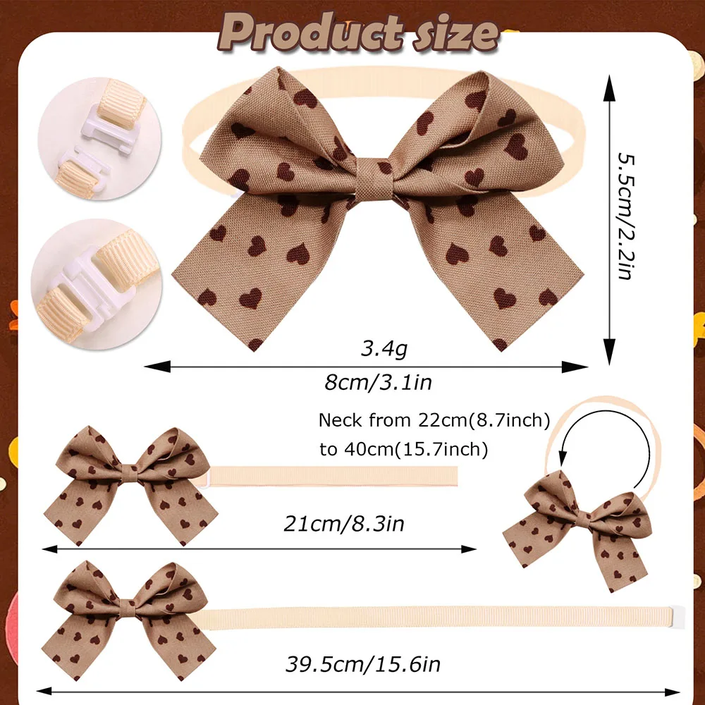Gravata Borboleta para Cães e Gatos Pequenos 50 pçs Ajustável - Imagem 4