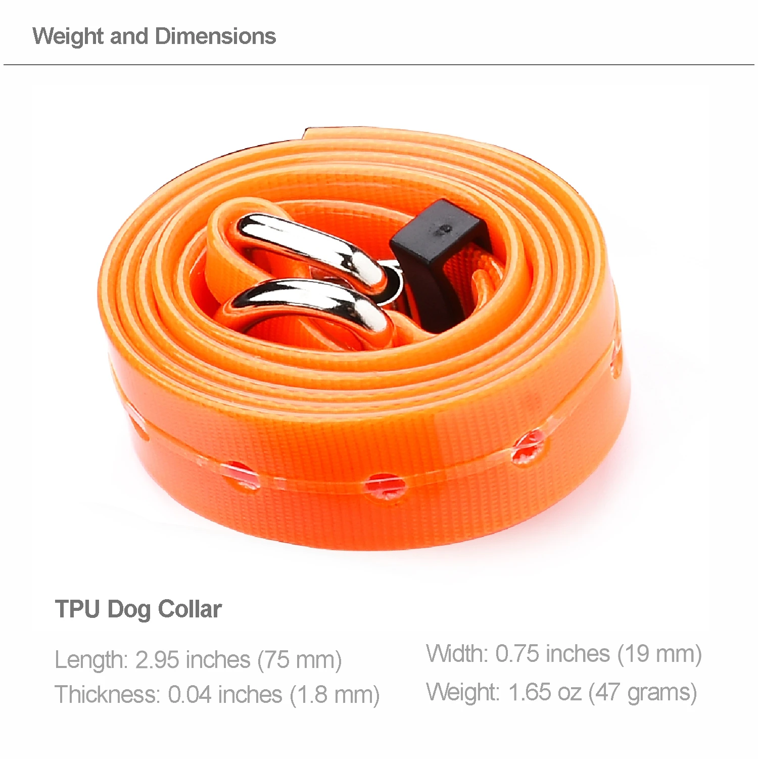 Coleira para Cães de TPU 75 cm Ajustável e Impermeável - Imagem 3