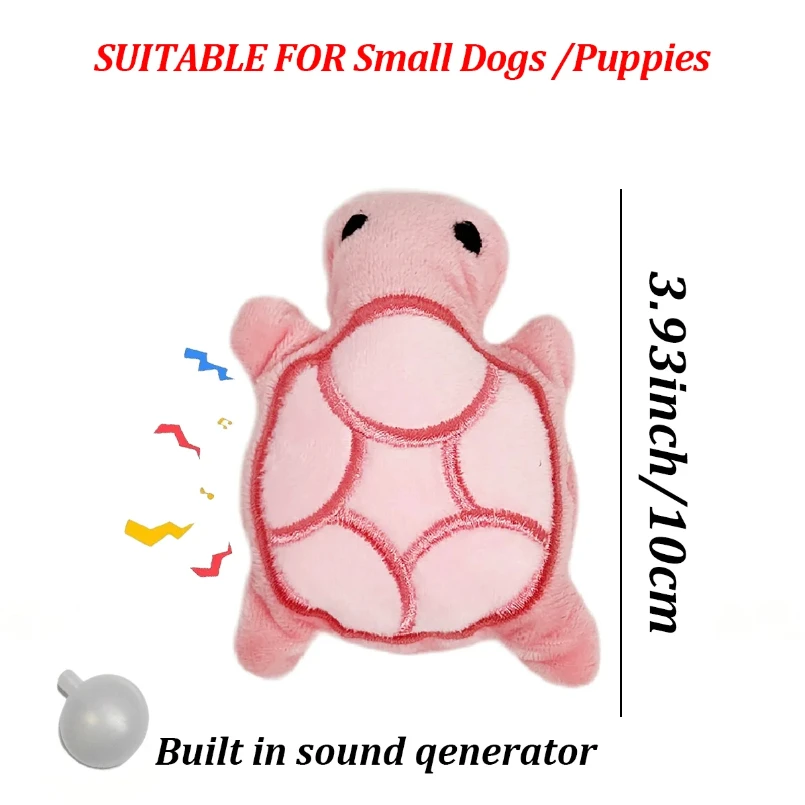 Brinquedo de Pelúcia Tartaruga para Cães Pequenos 10cm com Som Interno - Imagem 2