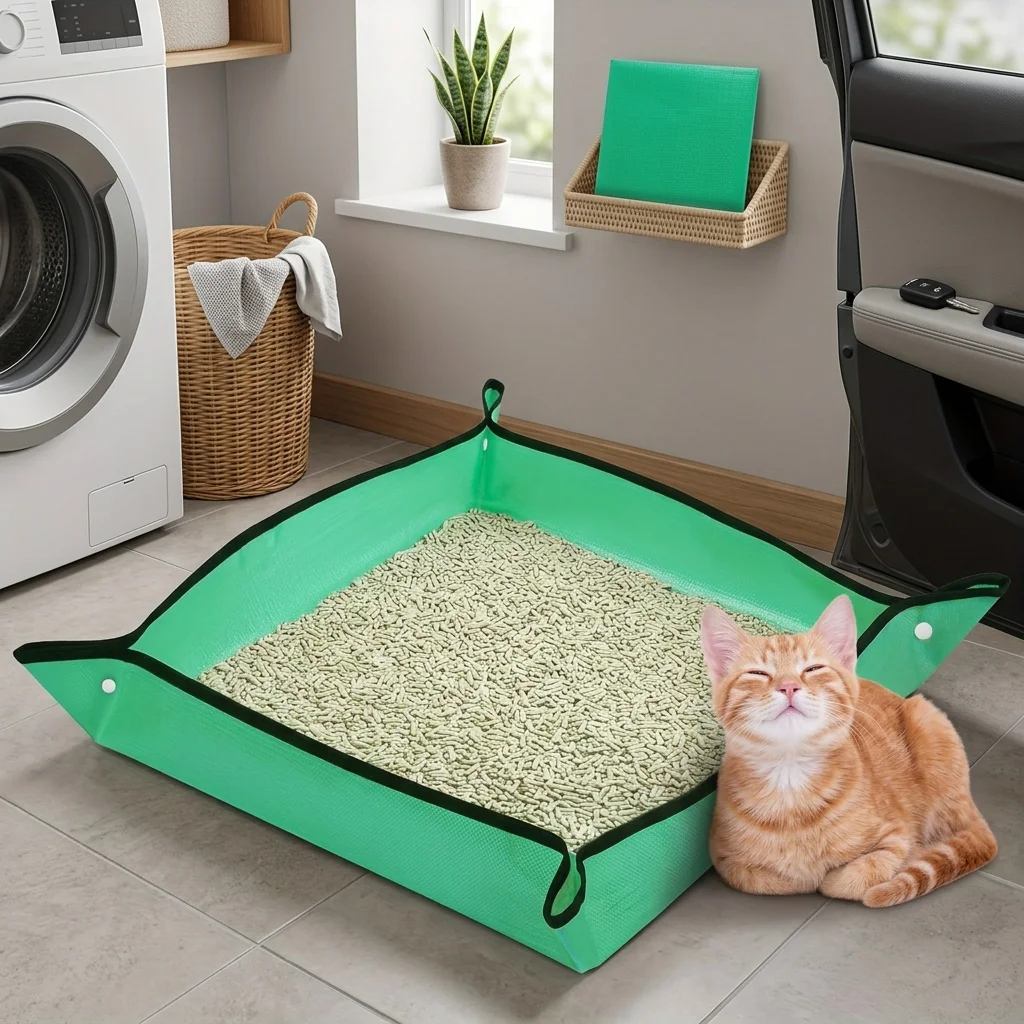 Caixa de Areia Portátil para Gatos Dobrável e Reutilizável - Imagem 4