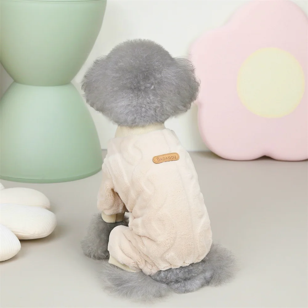 Roupa Pet de Fleece para Cães e Gatos, Macacão Rosa Quentinho - Imagem 5