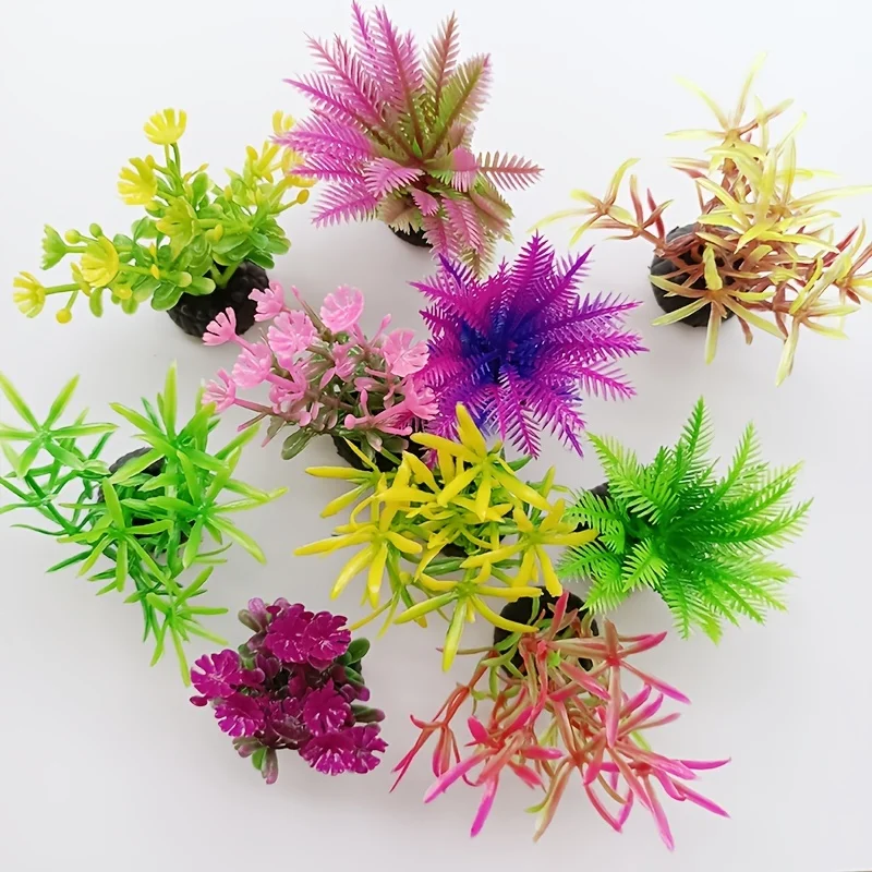 Plantas Artificiais para Aquário 10 Pçs de Plástico Macio e Base de 2 cm - Imagem 5