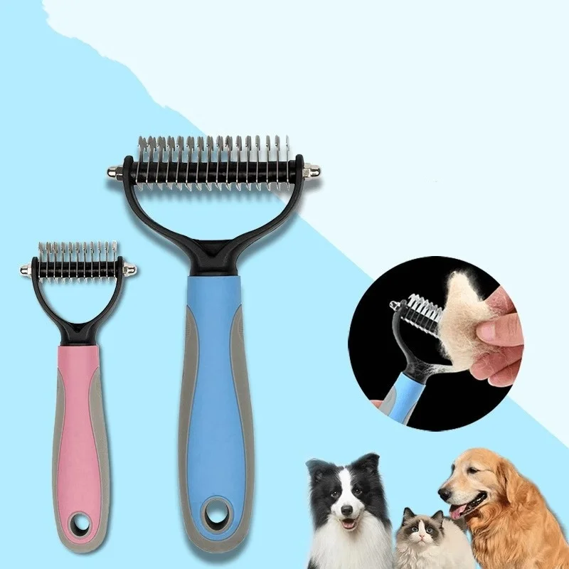 Escova Desembaraçadora para Cães Dupla Face de Aço Inoxidável - Imagem 2