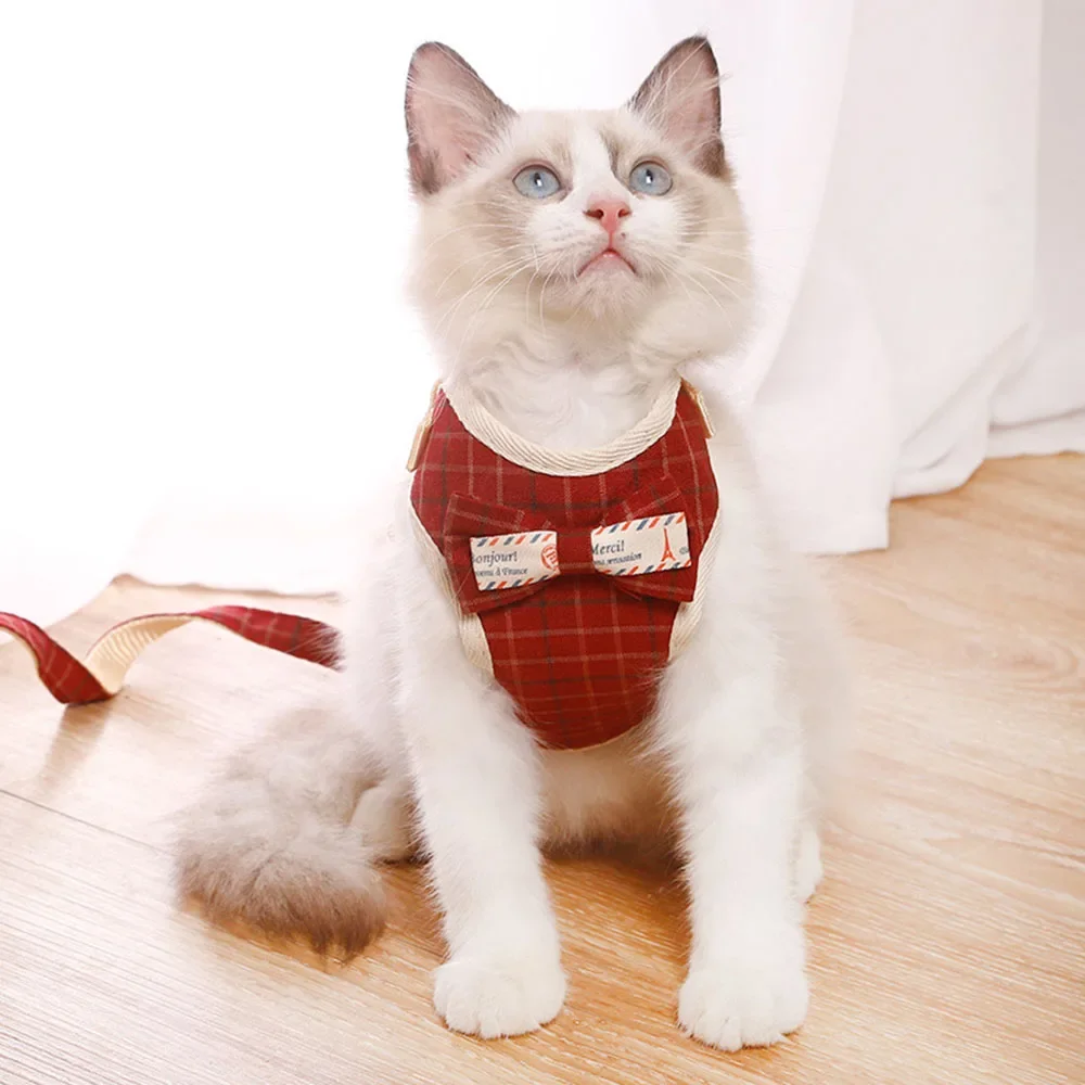 Coleira Peitoral com Guia para Gatos de Nylon Ajustável - Imagem 3