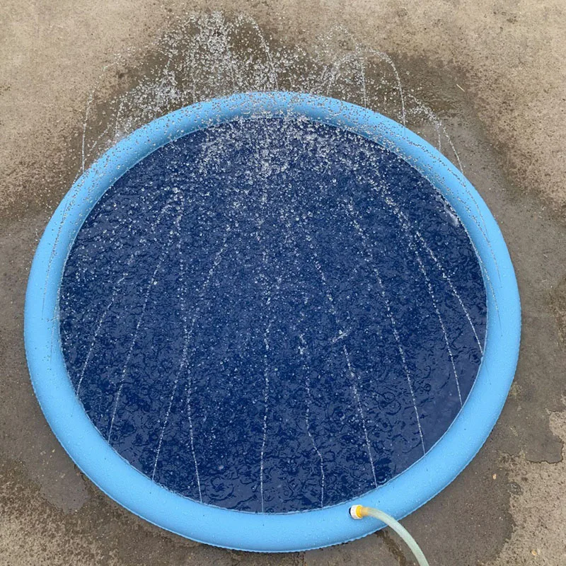 Tapete Inflável Aspersor para Cães PVC Azul 100x100 cm para Refrescar - Image 6