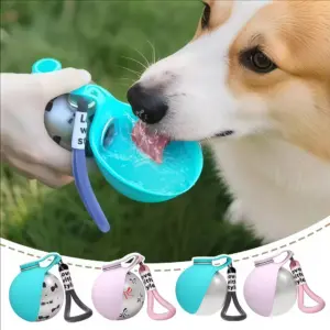 garrafa de água portátil para cães 2 em 1