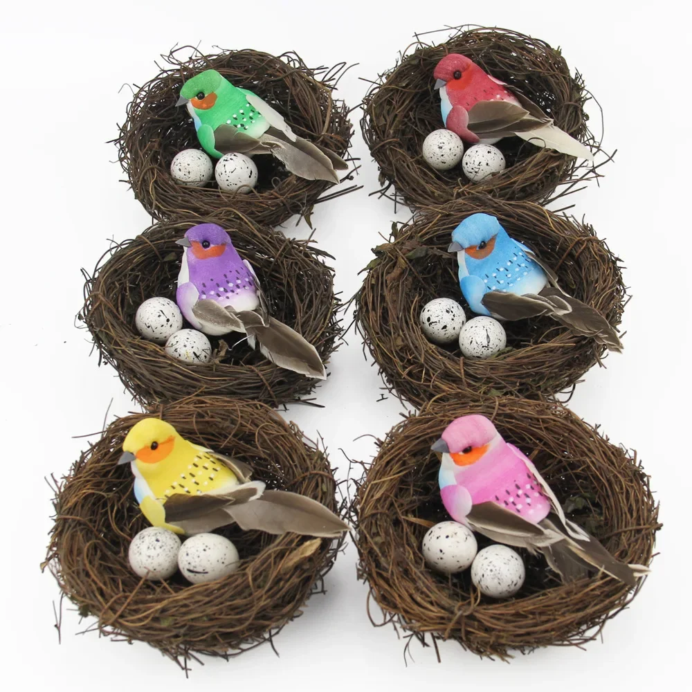Ninho de Pássaro de Rattan para Decoração Artesanal 8 cm - Imagem 4