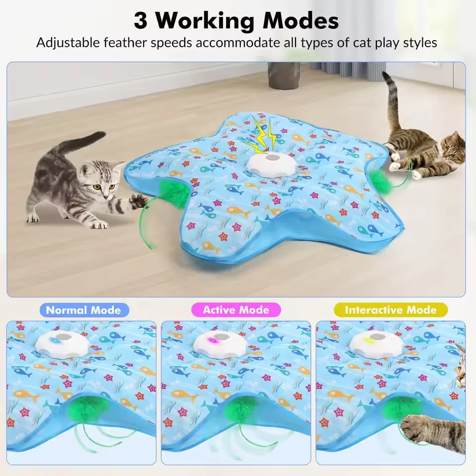 Brinquedo Interativo para Gatos com Pena Oculta e Som de Pássaro - Imagem 4