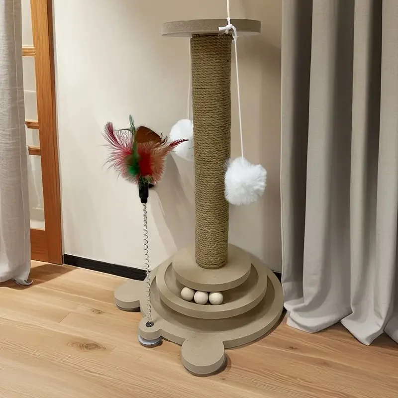 Brinquedo Giratório para Gatos com Bolas e Arranhador de Sisal - Imagem 6