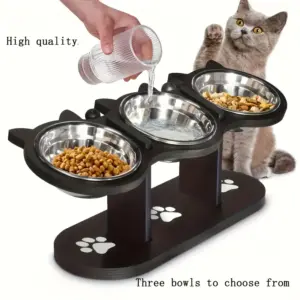 comedouro elevado para gatos ajustável