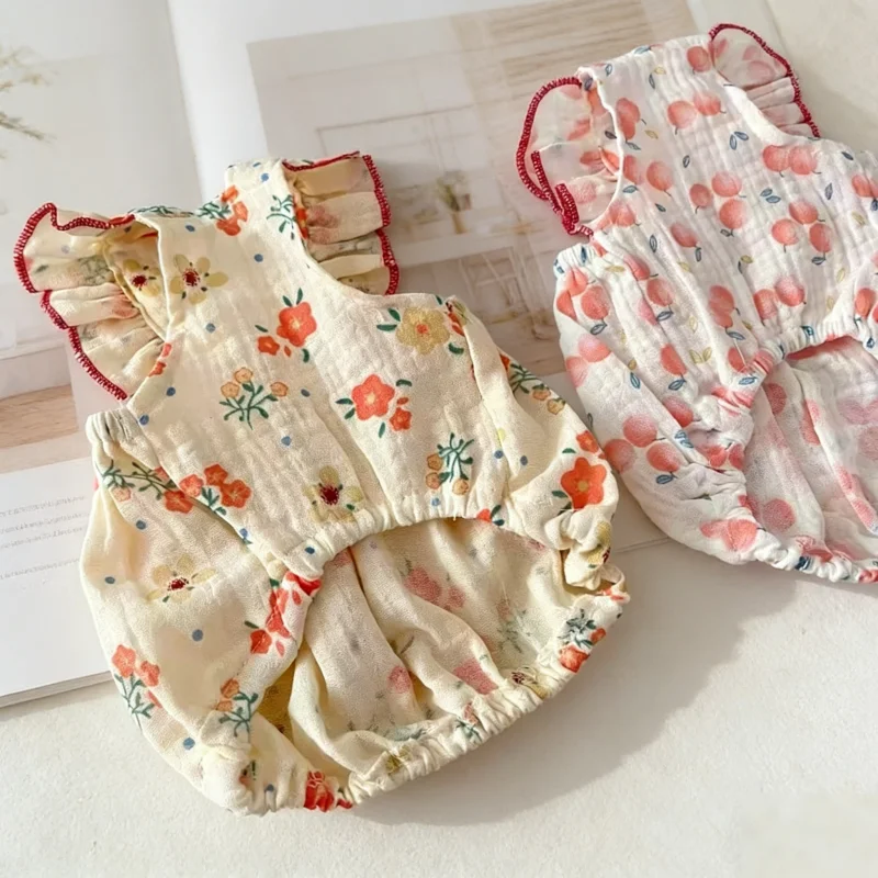 Vestido para Cães e Gatos de Algodão Estampa Floral Branco - Image 5