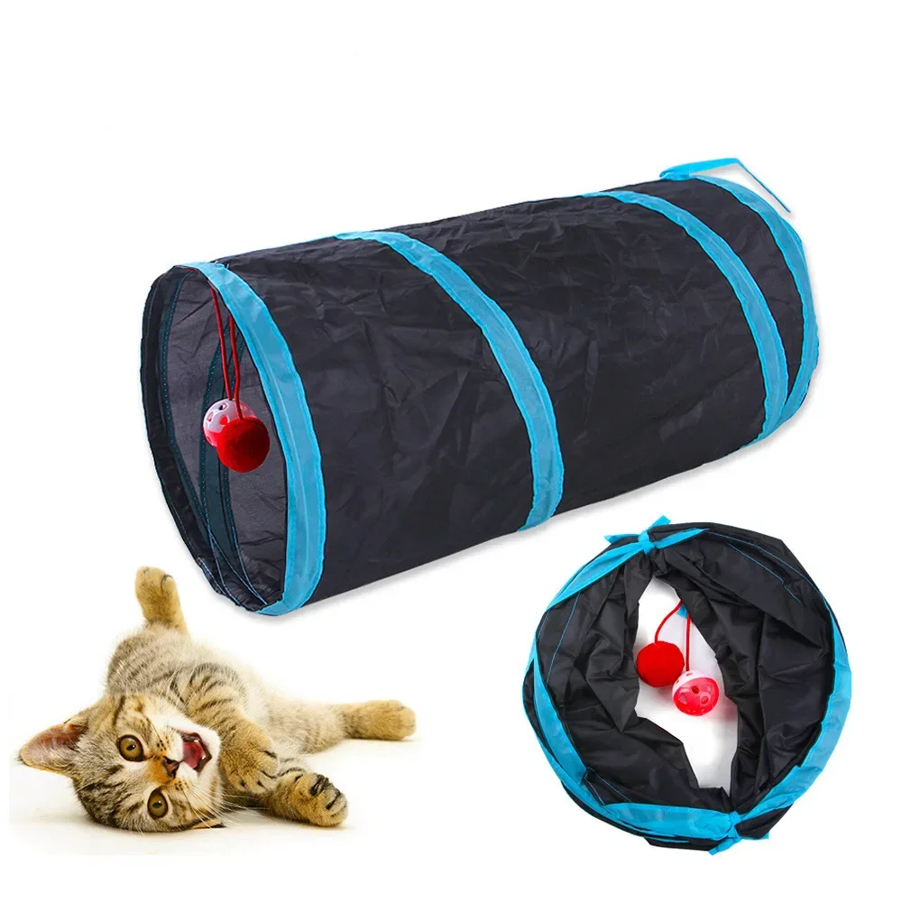Túnel Dobrável para Gatos e Filhotes de Poliéster com 60 cm - Imagem 2