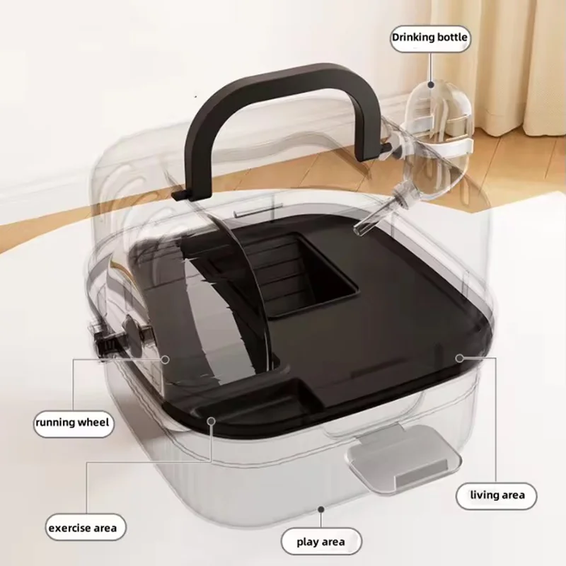 Gaiola de Viagem Portátil para Hamster com Garrafa de Água - Imagem 2
