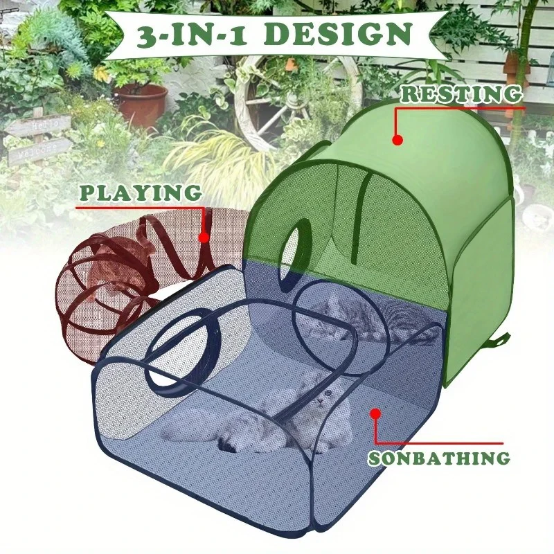 Túnel para Gatos Dobrável Portátil para Uso Interno e Externo - Image 3
