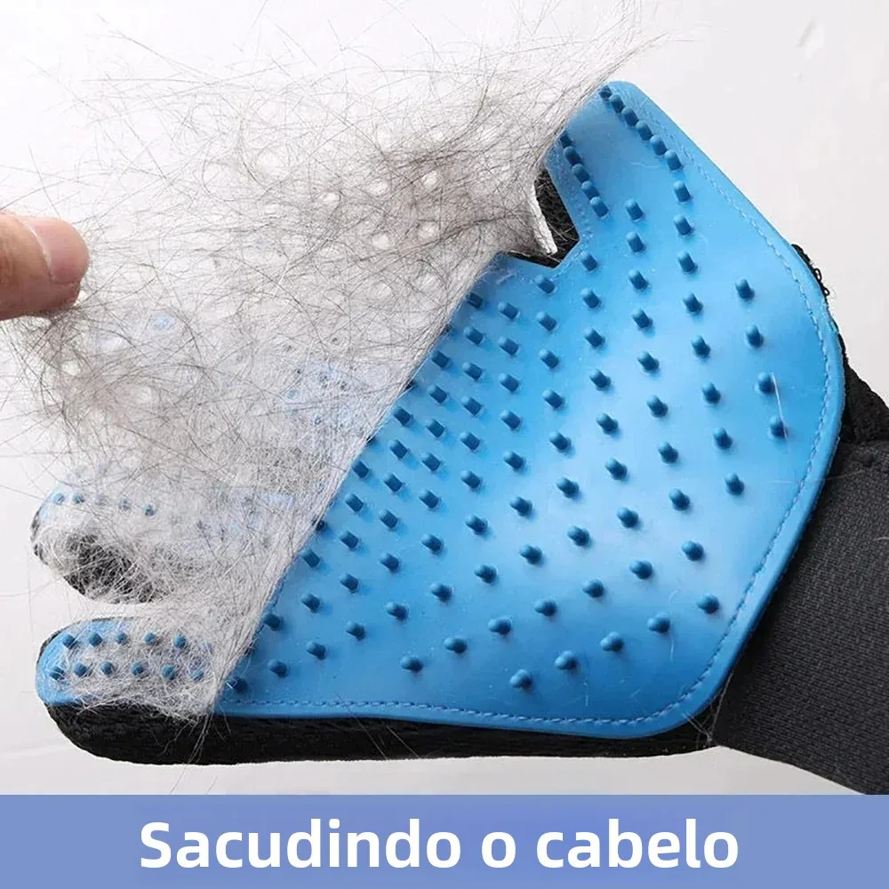 Luva Escova para Cães e Gatos Removedora de Pelos com Ajuste de Pulso - Imagem 5
