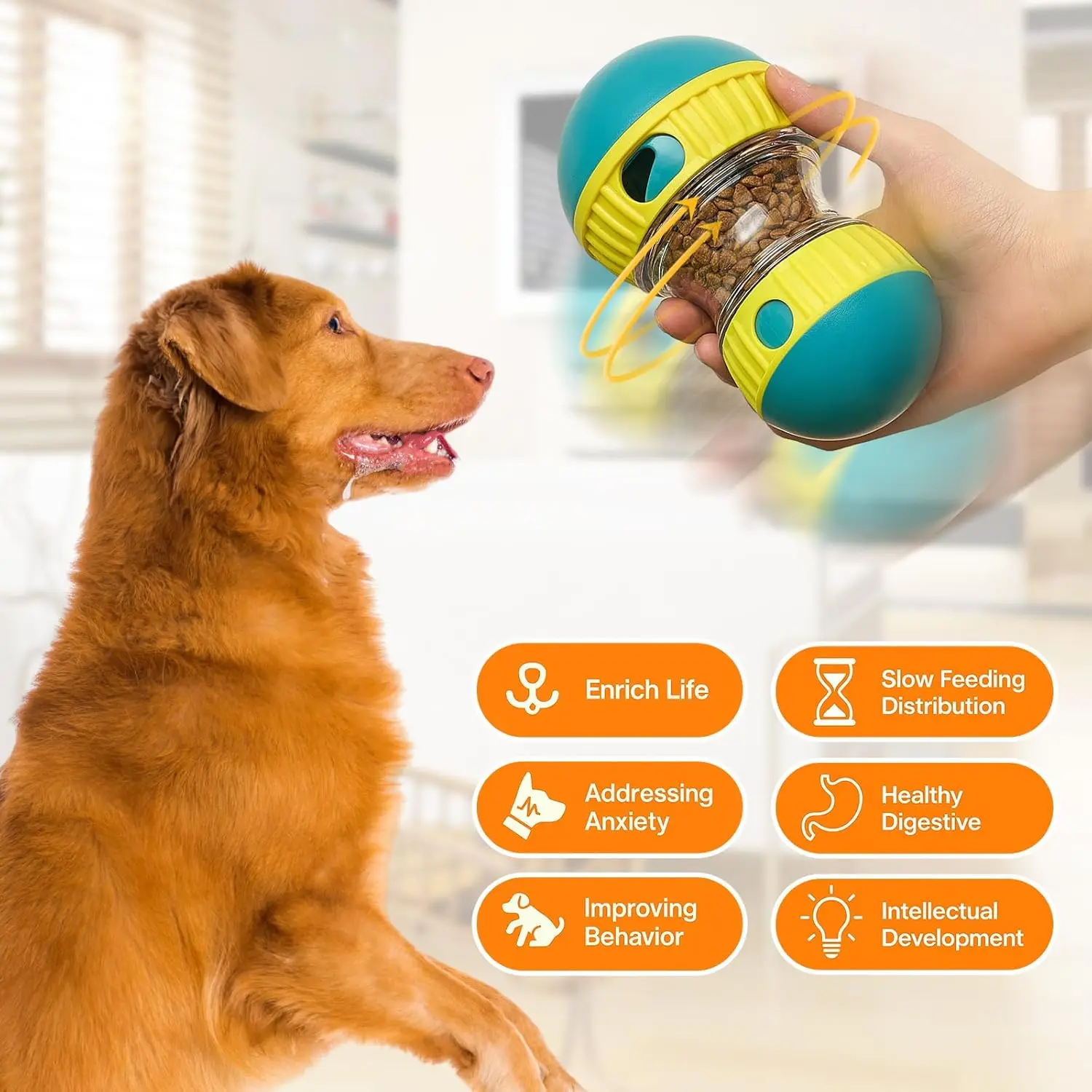 Brinquedo Quebra-Cabeça para Cães com Dispensador de Alimentos Ajustável - Imagem 2