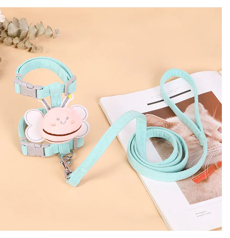 Conjunto Coleira e Guia para Cães e Gatos Ajustável Respirável - Image 4