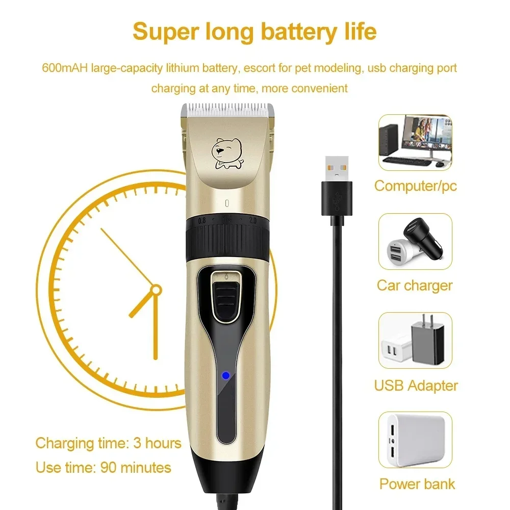 Máquina de Tosa para Cães e Gatos Recarregável USB - Imagem 3