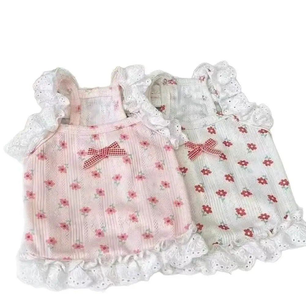 Colete Camisola Floral para Cães e Gatos com Renda e Manga Borboleta - Image 3