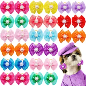 laços de cabelo para cães pequenos 100 peças