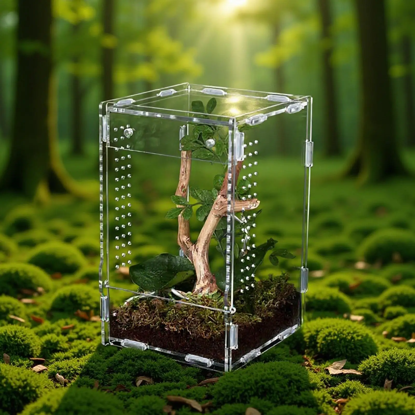 Terrário para Répteis Acrílico com Abertura Frontal Magnética - Imagem 3