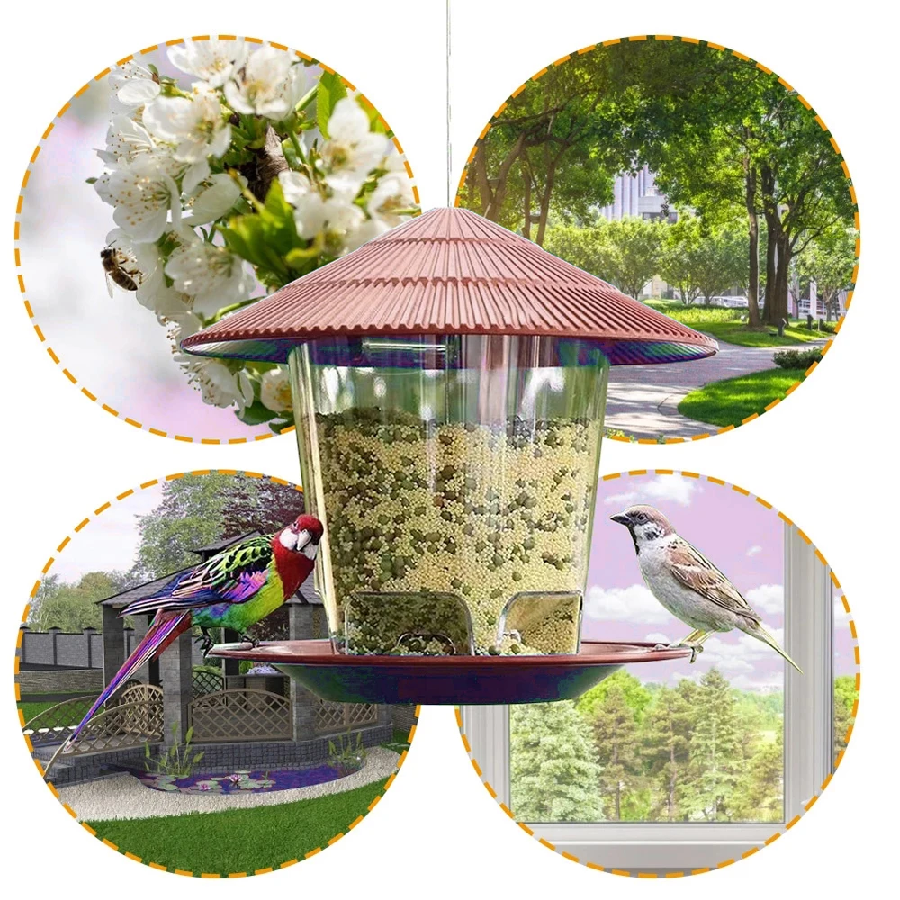 Alimentador para Pássaros Pendurado Impermeável para Jardim - Imagem 6