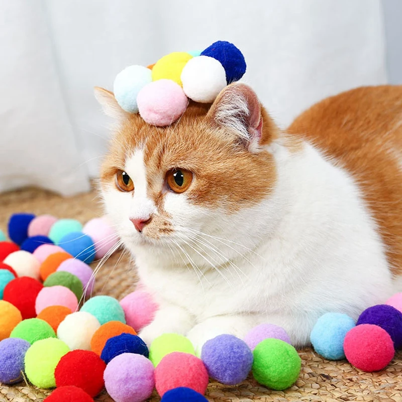 Bolinhas de Pelúcia para Gatos Coloridas com Lançador - Imagem 4
