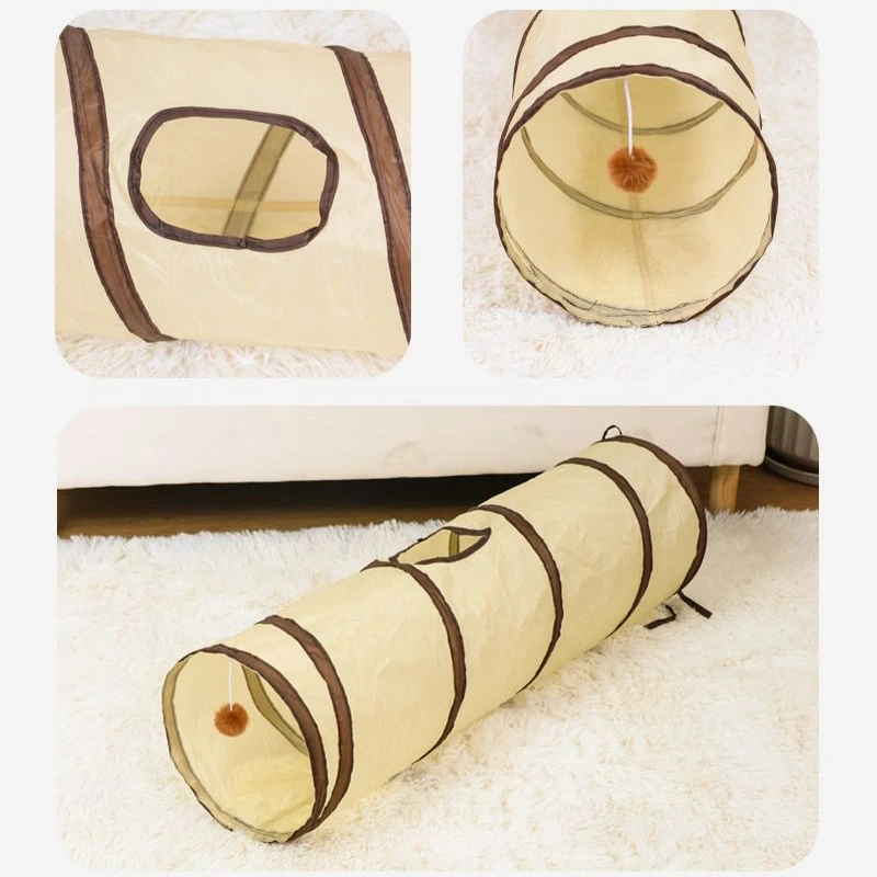 Túnel de Brincadeira para Gatos Dobrável Listrado com Armazenamento Fácil - Image 2