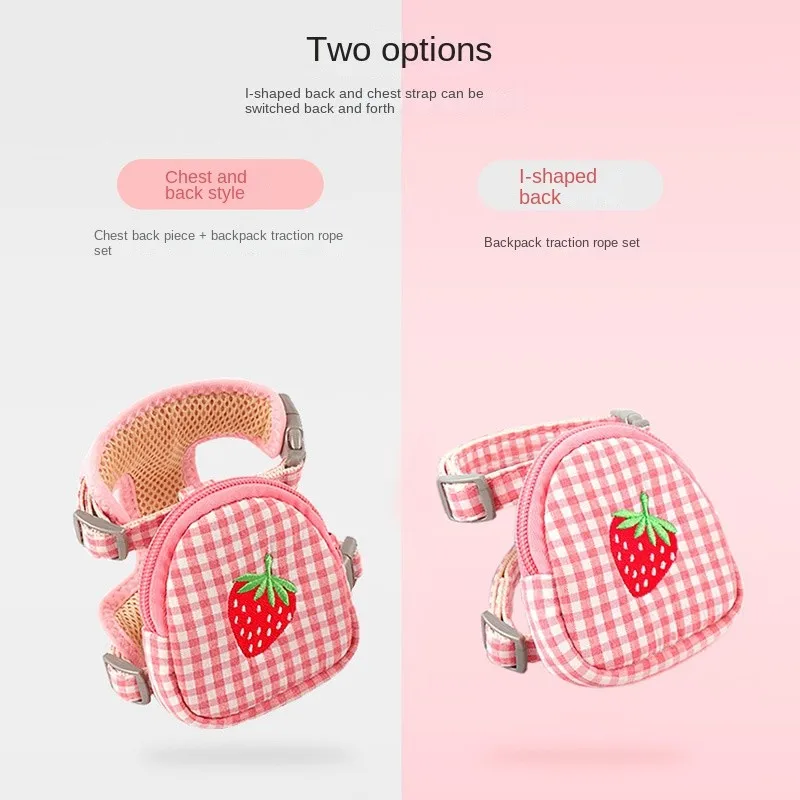 Arnês com Mochila para Gatos e Cães Pequenos Ajustável no Pescoço e Peito - Imagem 4