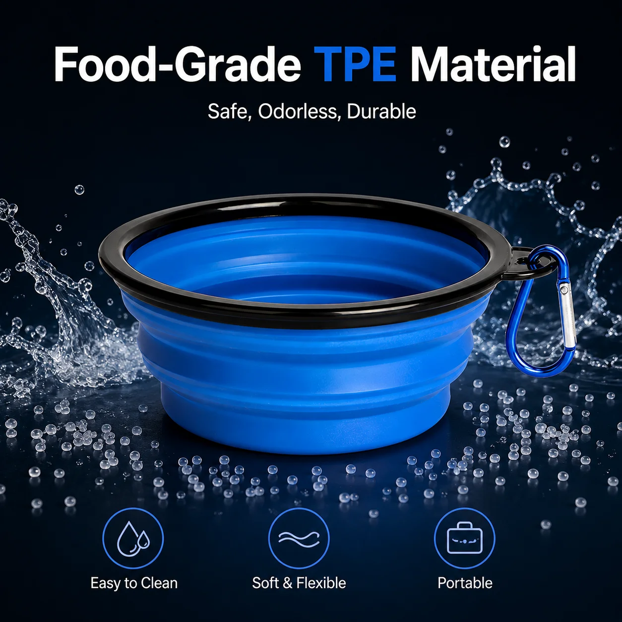Tigela Dupla de Silicone Dobrável para Cães e Gatos Viagem - Image 5