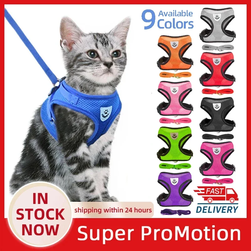 coleira peitoral para gatos ajustável refletiva