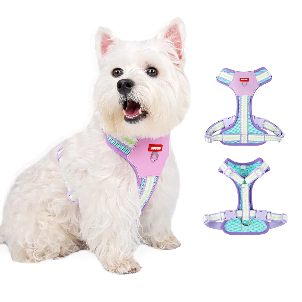 Coleira Peitoral para Cães Pequenos de Malha Respirável Rosa - Image 6